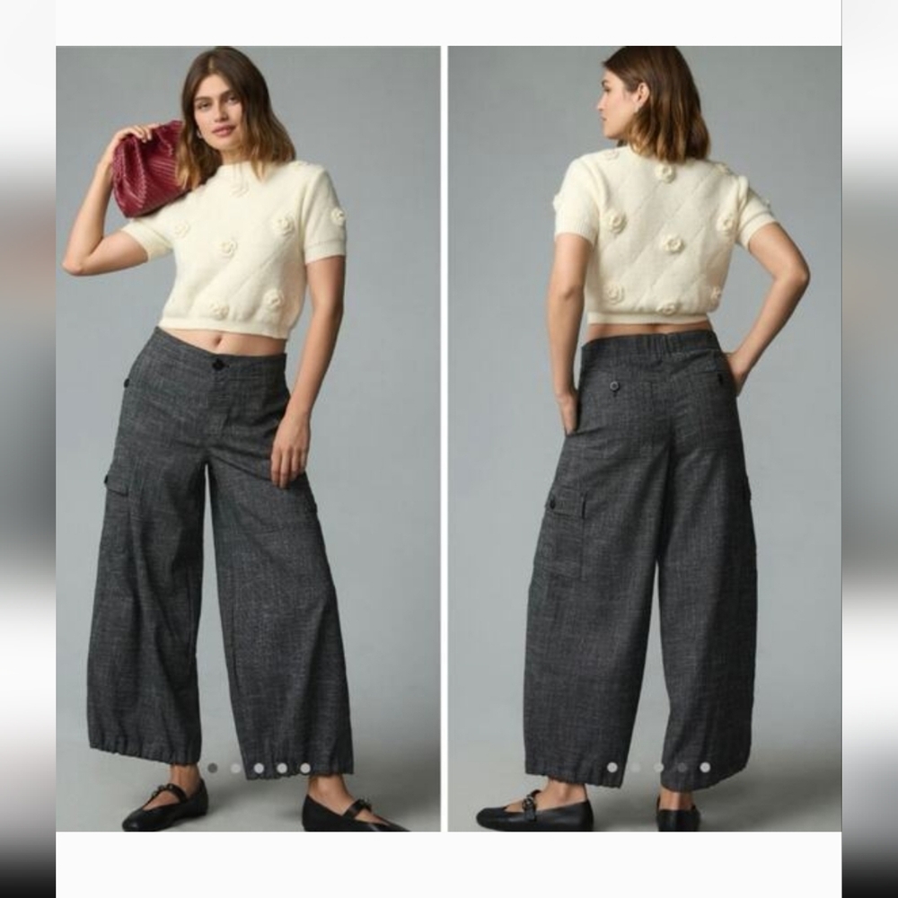 Anthropologie Charcoal Wide-Leg Women's Pants